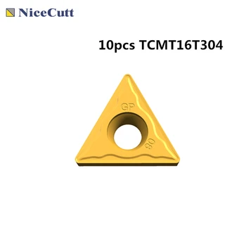 10stk TCMT16T304 CNC Wolframcarbid Drejebænk Dreje Indsætte Behandling stål Klinge ping