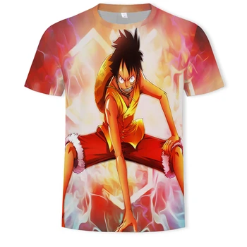 2019 Animationsfilm Et Stykke mands T-shirt Nye Mode Japansk Anime, Ruffy 3d-print mænd, løs, afslappet O-hals sommer t-shirt til mænd