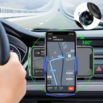 Automatisk Fastspænding 15W Hurtig Bil Trådløse Oplader til Samsung S20 S10 iPhone 12 11 Pro XS-XR 8 Infrarød Sensor Mount Phone Holder
