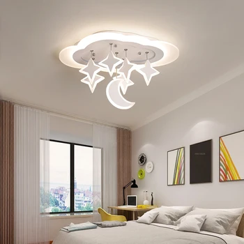 Kreative Stjerne/Måne/Cloud Moderne led-loftsbelysning overflademontering Hvid Loft Lampe til børneværelset Kids room Bed Studyroom