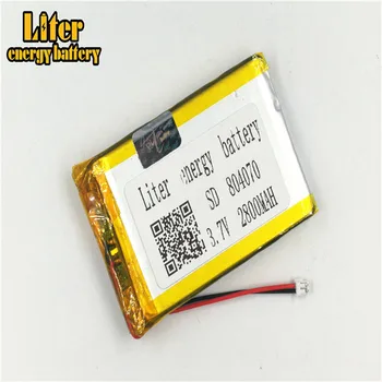 1,5 MM 2pin stik 3,7 V 804070 2800mah Ultra Tynd Lipo batteri, Tynd Film Lithium Batteri Genopladeligt Batteri Li-ion