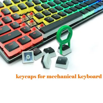 1 Sæt, der kan Udskiftes af PBT-Budding Keyc-aps 108 Gennemsigtig Bogstaver Nøgler Dobbelt Shot Backli Centrale Cap for Mekanisk Tastatur
