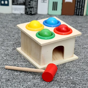 1 sæt Træ Hamre Bolden Hammer Max Børnene det Sjovt at Spille Hamster Spil Toy Tidlig Læring Pædagogisk Legetøj