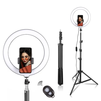 10 tommer LED-Ringen Lys Fotografiske Selfie Ring Belysning med Stander til din Smartphone, Youtube Makeup Video Studio Stativ Ring Lys