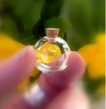 100pcs 18mm hul glaskugle verden med kork glas kloden, der ønsker flaske hætteglas halskæde tilbehør resultaterne håndlavet