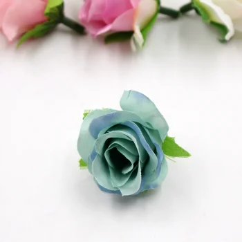 100pcs 3,5 cm Kunstig Blomst Høj Kvalitet Silke Fascination Steg Blomst Bryllup Rosa Rosa DIY Gave Håndliste Håndlavet Blomst