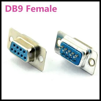 100pcs DB9 hul kvindelige Svejste Stik RS232 seriel port DB9 adapter