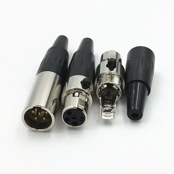 100Pcs Mini-XLR 3 4 5 6 Pin han Stik / Female Jack Adapter Lille XLR til Lodning MIC Mikrofon Lyd Kabel-Stik