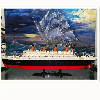 1012 pc ' er RMS Titanic Båd Skib Indstiller Model byggesten Titan DIY Mursten Byen Hobbyer Pædagogiske Børn, Legetøj Til Børn Drop