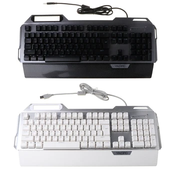 104Keys USB-7 Farve RGB Aluminium Legering Esports Gaming Tastatur med Mobiltelefon Stå Justering af Lydstyrke Knap