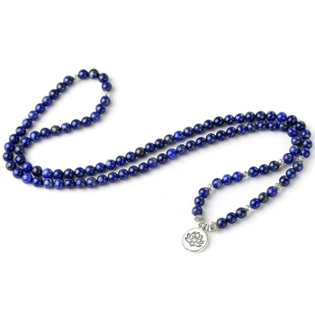 108 Mala Armbånd Bøn Naturlige Perler lapis lazuli Perler Meditation Mala Perler Armbånd Tibetanske Healing Mænd Smykker ikke falmer