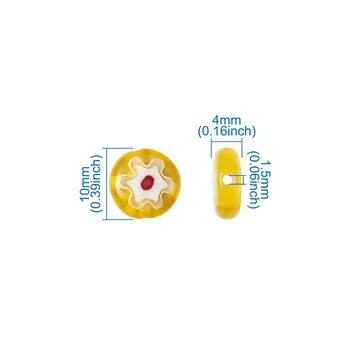 10Strands 10x4mm Blandet Farve Håndlavet Millefiori Glas Perle dele til smykkefremstilling DIY Armbånd Halskæde Resultater