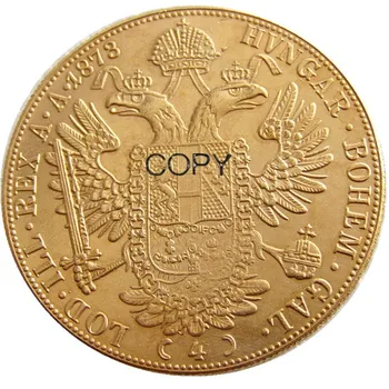 (1872-1899) Østrig Forskellige Datoer Habsburgske 4 Dukater - Franz Joseph i Diameter 40MM Ægte Guld-Belagte Mønter KOPI