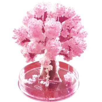 1PC 2019 90x80mm Magisk Papir Sakura Krystal Træer Magic Voksende Træ Japan Desktop Cherry Blossom Pædagogisk Legetøj Nyheder