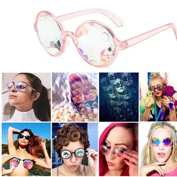 1pc Kalejdoskop Briller Rainbow Prisme Solbriller til Kvinder, Mænd Festival Briller Fødselsdag Gave Retro festartikler