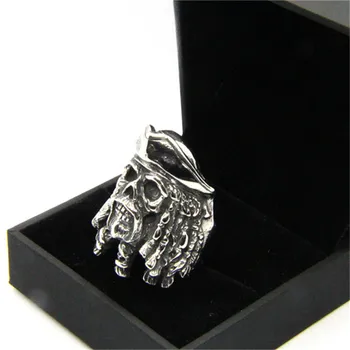 1pc Nye Design Cool Pirate Skull Ring 316L Rustfrit Stål Smykker Party Band Ghost Skull Ring