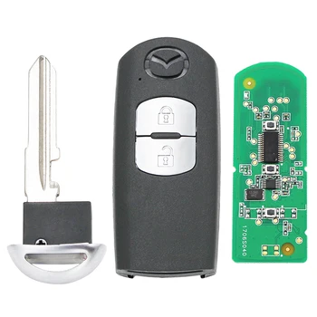 2/3-Knappen smart-kort, Fjernbetjening Key Fob 433Mhz ID49 Chip for Mazda 3 CX-5 CX-3 Axela Med nød nøgleblad SKE13E-01/SKE13E-02