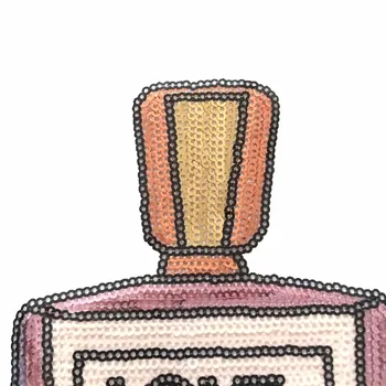 2 stk Lyserøde Parfume Flaske Patches 18*10.7 cm Jern på Paillet Patch til Tøj DIY Motiv Pynt Klud Patch Sy Patchwork