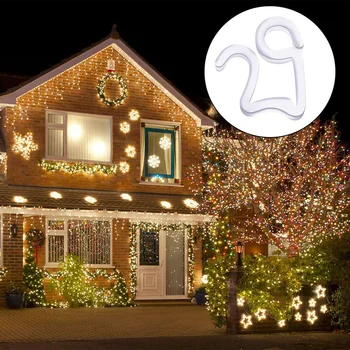 200 Stykker Christmas Light Klip Plast Tagrender Hænge Kroge til Xmas Udsmykning Uden Lys