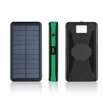 20000mAh Solar Power Bank Ekstern Batteri Vandtæt Polymer Batteri Solar Oplader Udendørs Lampe med Dobbelt USB Powerbank