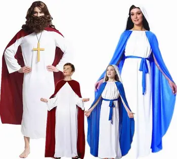 2017 Halloween Cosplay Kostume Børn, Voksne Romersk-græsk Dragt Jesus og Jomfru Maria kostume Arabien tøj Familie tøj