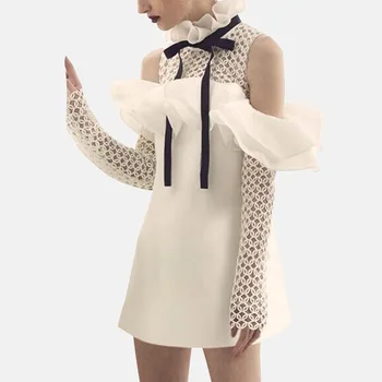 2017 kvinder brand stil, nye mode elegant vestidos bodycon slank sexet fest hvid mini bane, forår, sommer blonde kjole