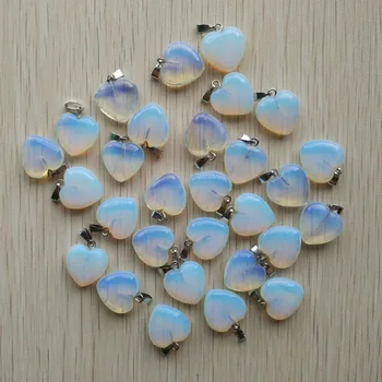 2018 mode seller top kvalitet opal sten charms kærlighed hjerte vedhæng til smykker at gøre 16mm 50stk/masse Engros-gratis