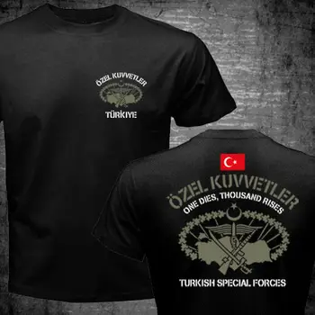 2018 Nye Korte Ærmer Mænd Nye Tyrkiske Specialstyrker Ozel Kuvvetler Maroon Baretter Bordo Bereliler T-Shirt, 100 % Bomuld Tee For M