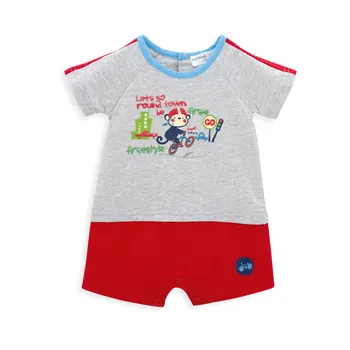 2019 Sommer Baby Tøj Bomuld kortærmet Søde Tegneserie Print Baby Boy Tøj ropa bebe Spædbarn 6 12 18 24M Børn Buksedragt