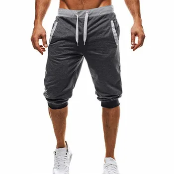 2019 varme mærke knæet lang mænds shorts farve patchwork jogger sport afslappet Bermuda shorts roupa masculina