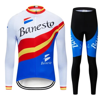 2020 Banesto trøje med Lange Ærmer Cykling Trøjer Cykling tøj bike jersey Team bike cykel trøje sæt