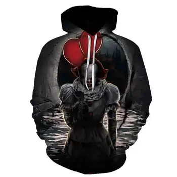2020 DET Nye Klovn Stephen King ' s It-Sweatshirts Horror Film Hoodie Halloween Fest Hip Hop Streetwear 3D-Hættetrøje