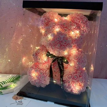 2020 Drop shipping Diamond Rose Bærer 40cm Kunstig Blomst Bamser Til Valentins Dag, Mors Dag Fødselsdagsgave
