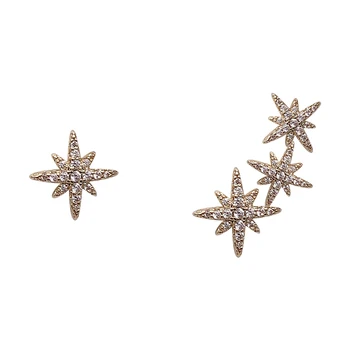 2020 koreanske Nye Design, Mode Smykker lavet af Kobber Indlagt Zircon Delikat Asymmetrisk Stjerner Elegante Øreringe til kvinder