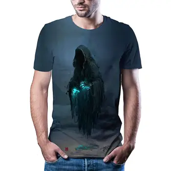 2020 ny animation af 3D-print-T-shirt afslappet mænds fashion T-Shirt Sjove horror klovn 3D street animation T-shirt