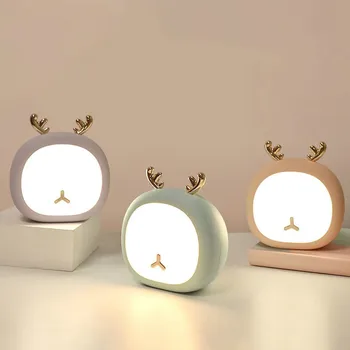 2020 Ny Cute Pet-Nat Lys Hjorte Bunny Nursey Lys Til Barn Baby Trinløs Touch USB-Genopladelige bordlampe Hjem Dekoration