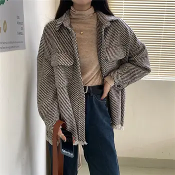 2020 nye efterår og vinter kvinder er tykke shirt damer langærmet jakke Korea