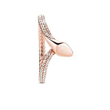 2020 Nye Efteråret Pink Mousserende Slange Ring For Kvinder Brand engagement jubilæum Originale Ringe, Smykker Gave
