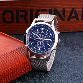 2020 nye produkter hot salg mode afslappet mænds blue steel band ur quartz ur