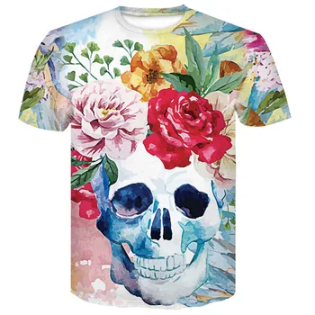 2020 Nyeste Skull T-Shirt psykedelisk 3d-Print tshirt Kvinder Mænd Mode Tøj Toppe Outfits kort ærme t-Shirts Sommer Stil 4xl