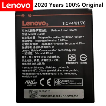 2020 År Oprindelige 2750mAh BL259 For Lenovo Citron 3 3S K32C30 K32c36 Vibe K5 / K5 Plus / A6020a40 A6020 a40 En 6020a40 Batteri