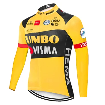2021 champion pro team JUMBO VISMA mallot ciclismo lange ærmer sommer forår camisa de ciclismo Mænd 자전거 져지