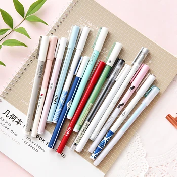 20pcs/Masse Gel Pens for Skolen kontorartikler Kawaii Papirvarer Kuglepennen Fremme Gave 0.38 mm Skriftligt Punkt Sort Blæk Pen