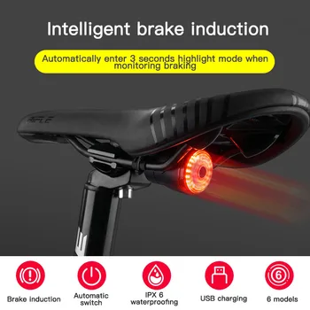 24LED Ny Smart Cykel baglygte Generelt Bicicleta baglygten Bremsning Sensing LED Lys Vandtæt IPX6 Cykel Tilbehør