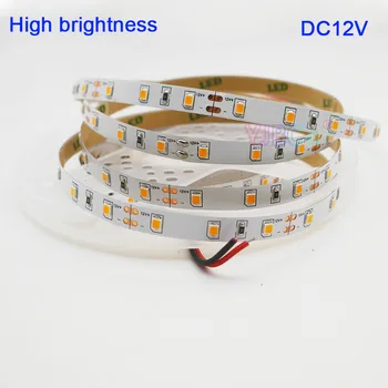 2835 SMD 2700K~3200K 60Leds/m IP20 Fleksibel led-lampe tape Engros 5M Høj lysstyrke i varm hvid led Strip light DC12V 8mm PCB