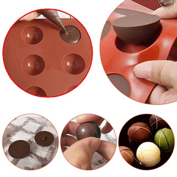 2stk Halv Kugle silikone forme til chokolade bomber Varm Kakao Bomme forme 6 Huller Ice Fondant Mould Bagning værktøj
