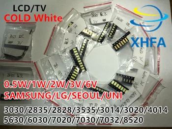 30*10=300pcs 1-2W SMD LED Kit 3V/6V 2835/3030/2828/3535/5630/7020/7030/4020 Kold hvid Til TV ' ets Baggrundsbelysning Perler
