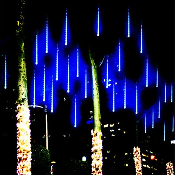 30cm 50cm Udendørs Bruser Meteor Regn 8 Rør EU/US Stik LED String Lys Vandtæt Til Jul, Bryllup Fest Dekoration