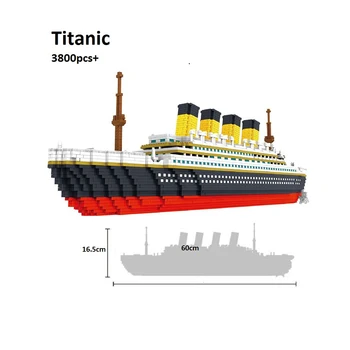 3800 pc ' er, Mini-Blokke Titanic Bygning Mursten Model Stor Størrelse 60cm Tal Pædagogisk Legetøj Båd Juguetes Kids For Børn Gaver