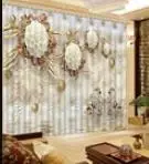 3d gardiner Foto Tilpasse størrelsen 3D Gardin Blomst Europæiske marmor gardiner, lilla gardiner til Mørklægning Skygge